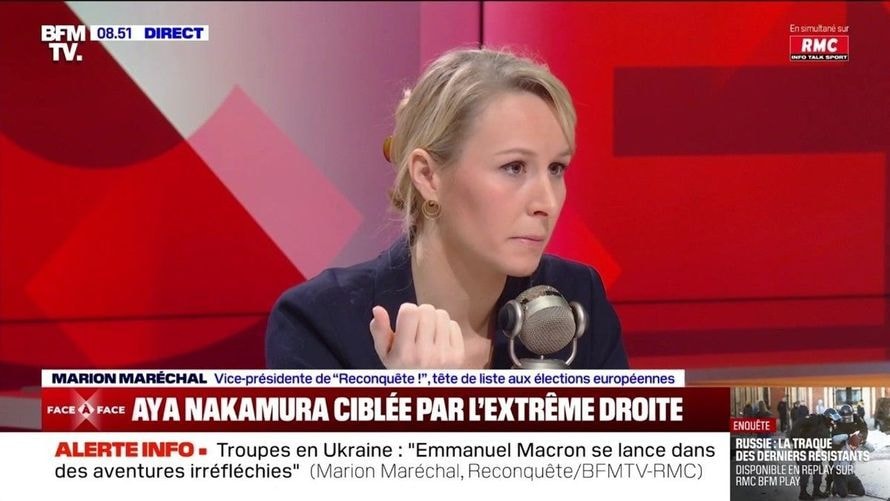 "C’est parce qu’elle est noire ?", échange très tendu entre Apolline de Malherbe et Marion Maréchal Le Pen au sujet d’Aya Nakamura