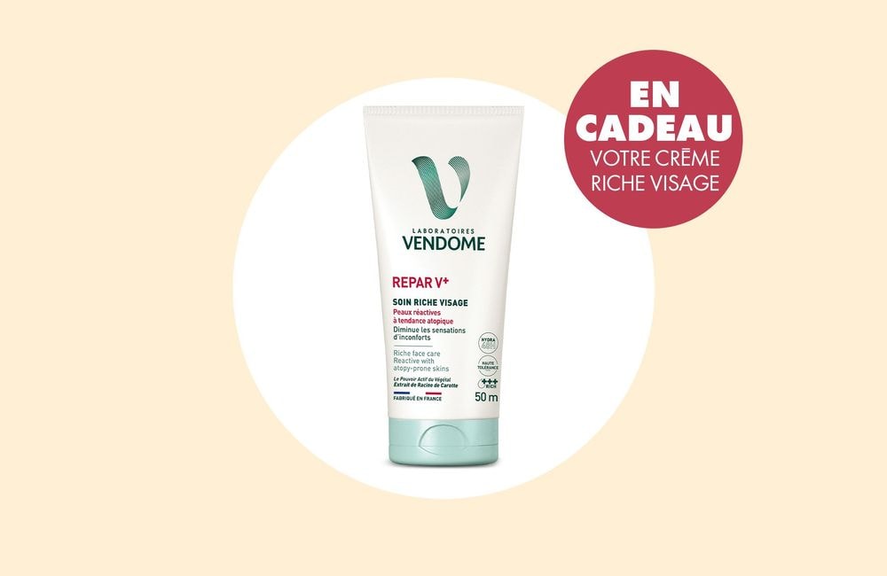 En cadeau avec votre magazine ELLE :  votre crème visage des Laboratoires Vendôme