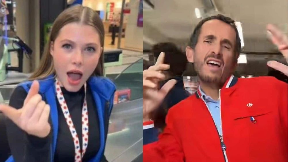 Alexandre Bompard, le PDG de Carrefour, dans l’une des vidéos TikTok du Carrefour de Laval avec Léonie !