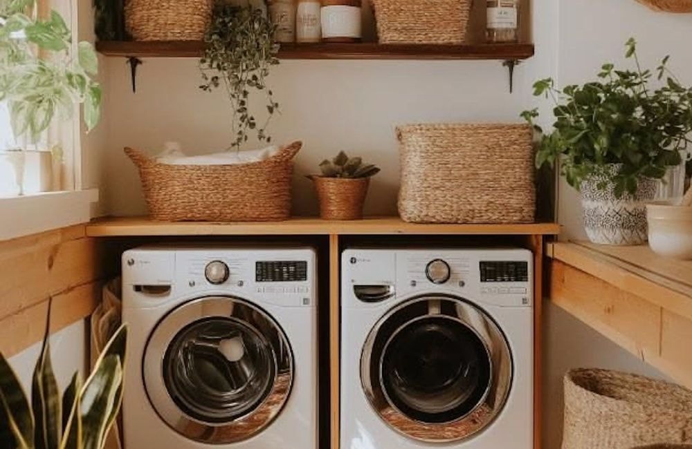 Un DIY malin pour gagner de l’espace dans une petite buanderie