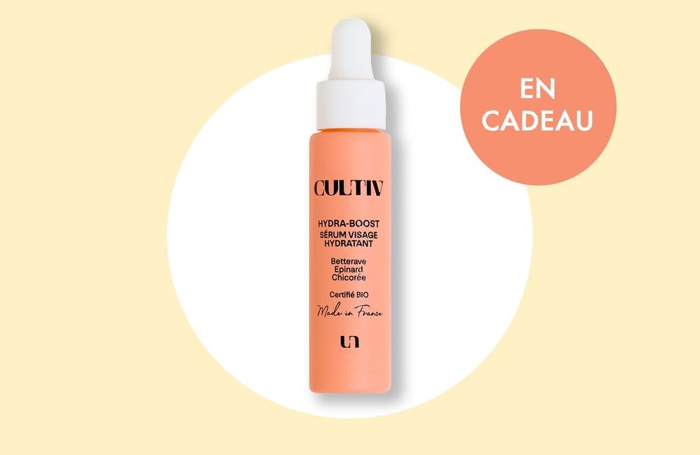 En cadeau avec votre magazine ELLE :  un sérum visage hydra-boost Cultiv