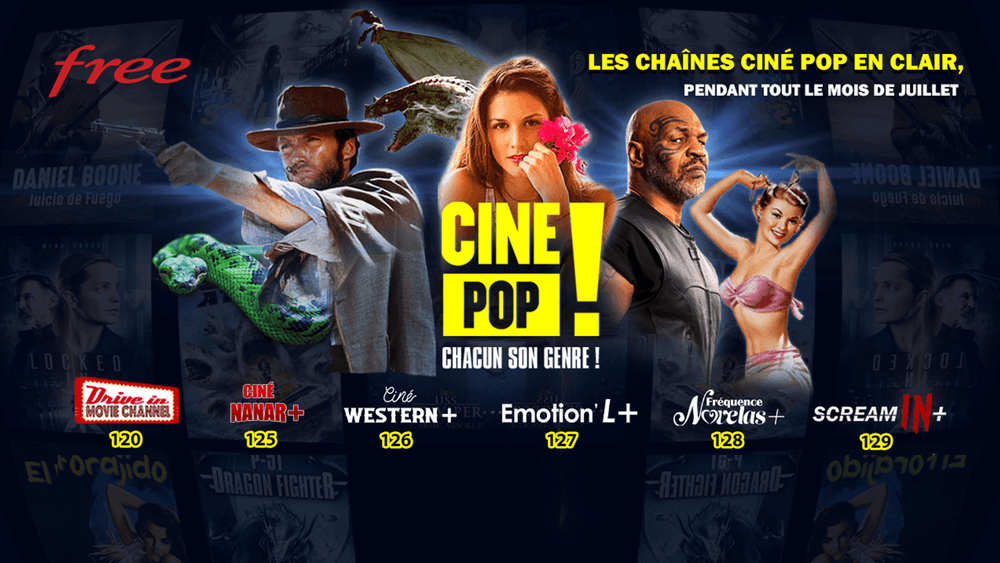 Profitez gratuitement des 6 chaînes du pack Ciné POP sur votre Freebox jusqu'à fin juillet