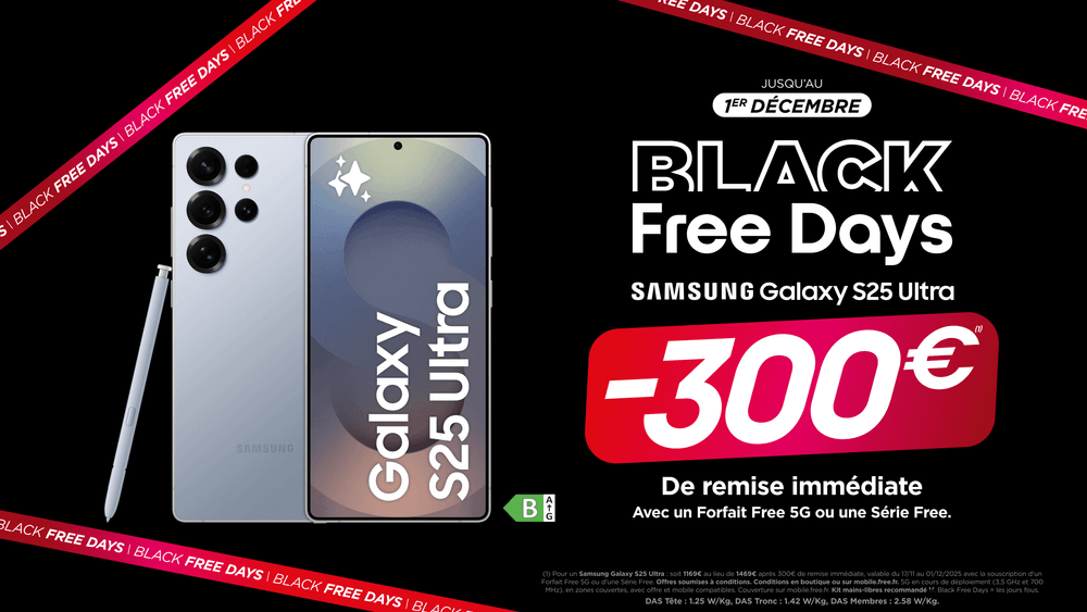 Profitez des Black Free Days 2025 chez Free Mobile : jusqu’à -300 € de remise