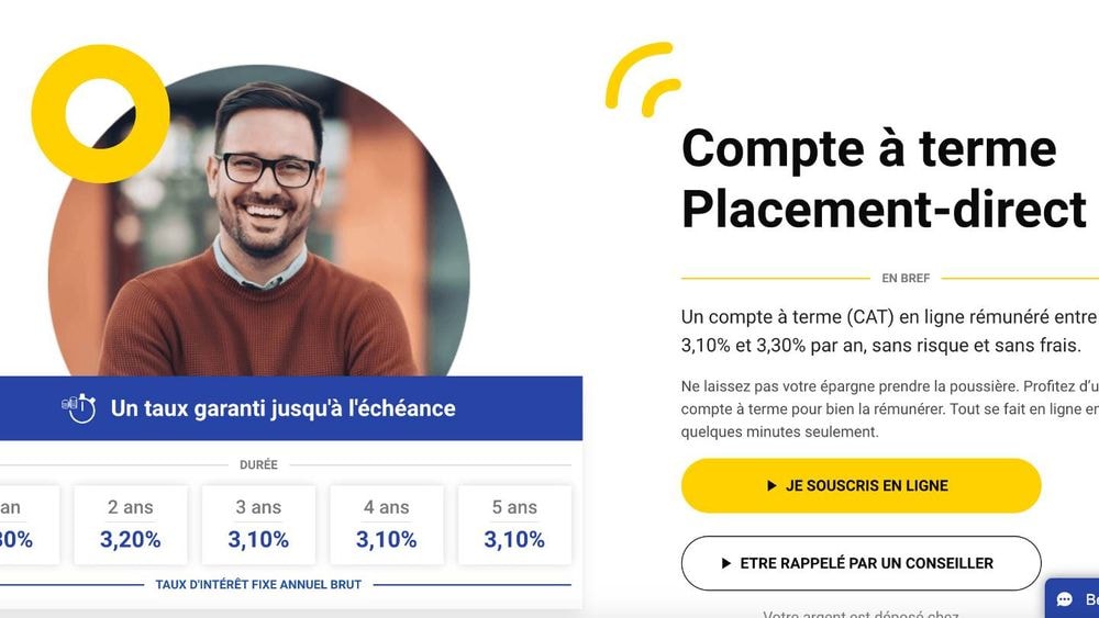 Compte à terme Placement-direct.fr : des taux garantis exceptionnels jusqu'à 3,30%