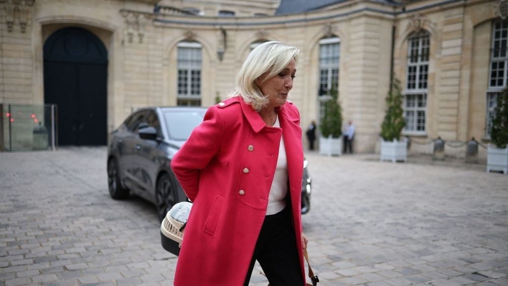 Marine Le Pen à Matignon avec un chaton en cage, une arrivée surprenante face à Sébastien Lecornu