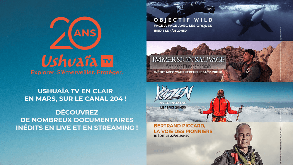 Ushaïa TV célèbre ses 20 ans ! Profitez d'un mois de mise en clair sur votre Freebox