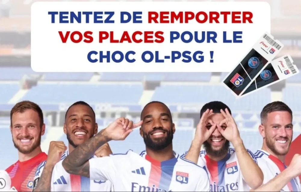 Gagnez vos places pour OL-PSG avec Free Foot : participez au jeu concours en boutique !