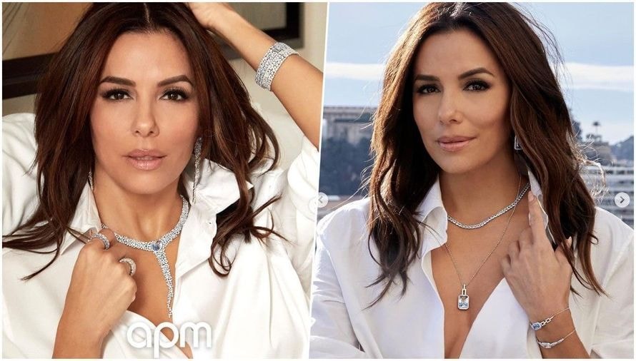 Bijoux argentés pour femme : Eva Longoria dévoile la collection Printemps 2024 de la marque APM Monaco