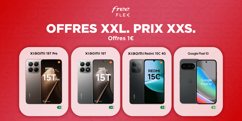 Offres XXL, Prix XXS chez Free Mobile : 7 smartphones à 1€ dont Galaxy S25 et Pixel 10