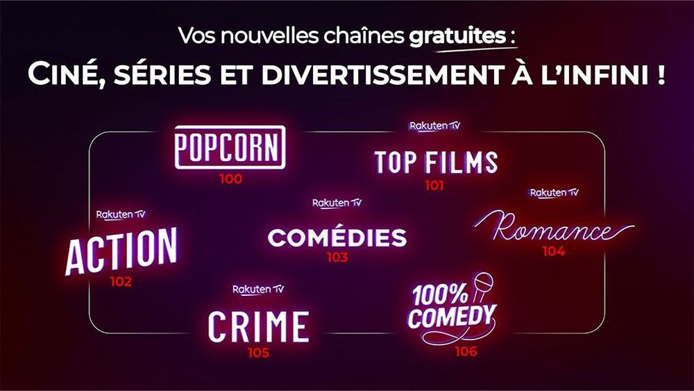 Free TV accueille 8 nouvelles chaînes gratuites : Popcorn, Rakuten TV, 100% Comedy et Ciné Gay