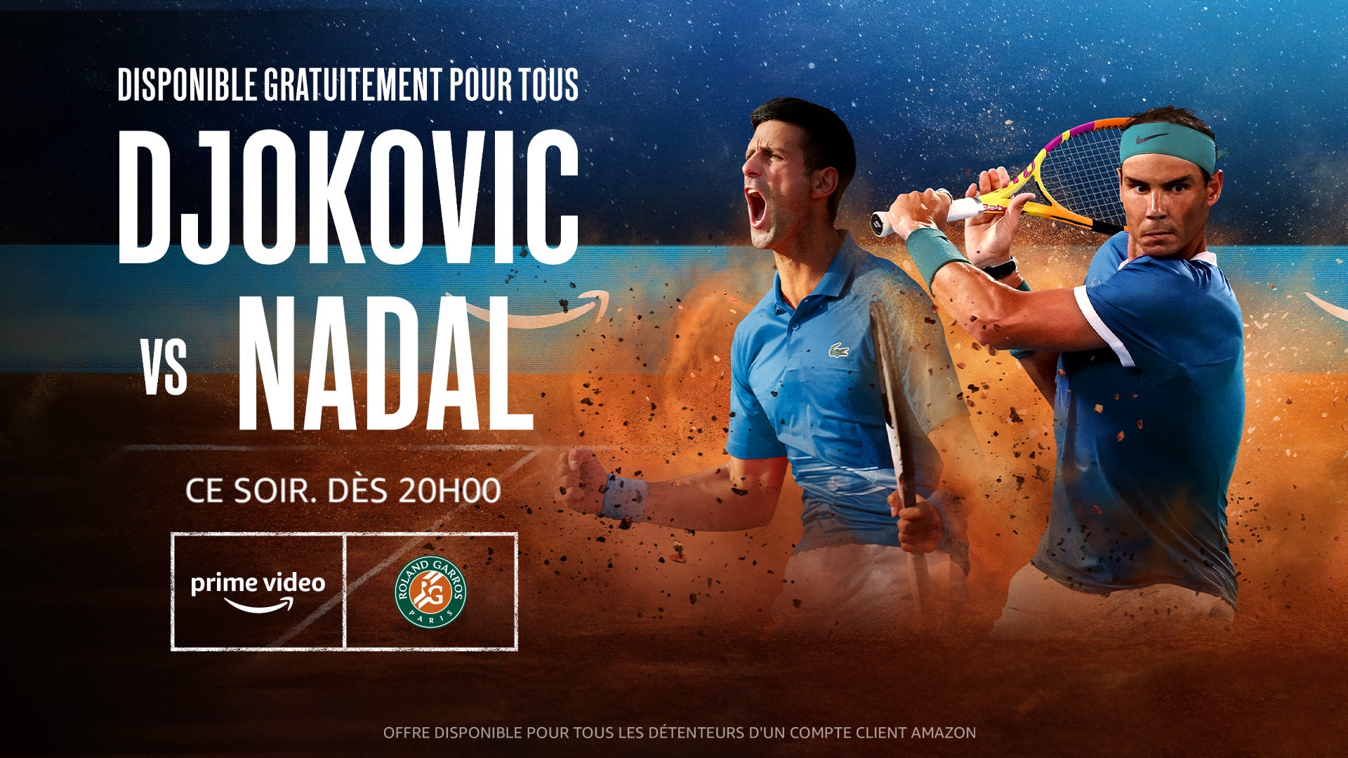Roland-Garros : Regardez gratuitement Djokovic vs Nadal sur Prime Video ce soir à 20h