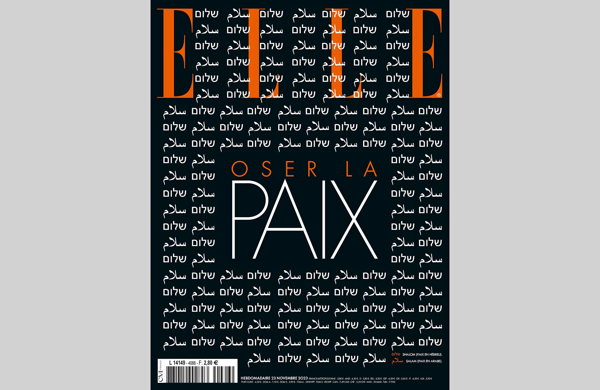 L’édito de ELLE : « Paix, salam, shalom » par la Rédaction
